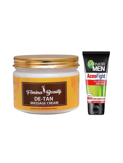 femina beauty de-tan cream with garnier acno fight face wash - 17386651 - Very Small Image - 1