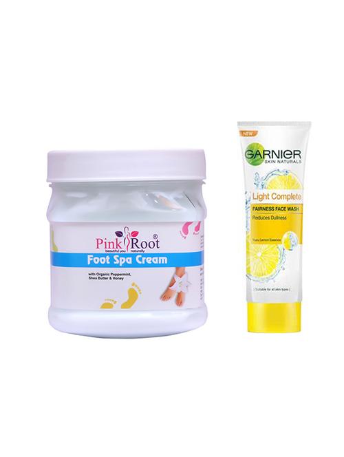 pink root foot spa cream with garnier light complete fairness face wash - 17386678 - Very Small Image - 1