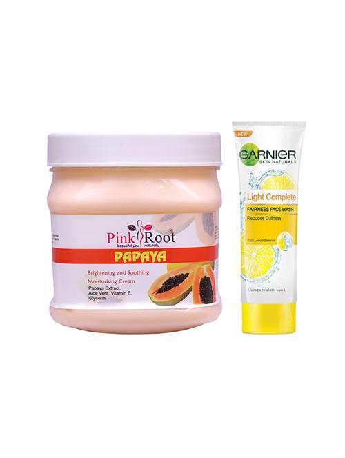 pink root papaya cream with garnier light complete fairness face wash - 17386683 - Very Small Image - 1