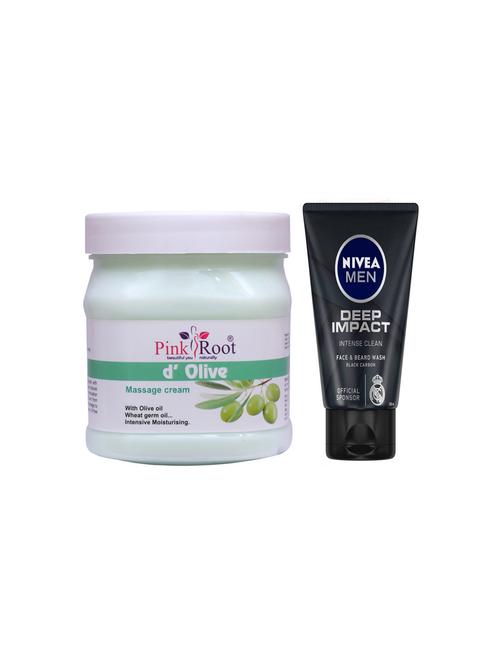pink root d olive cream with nivea deep impact face and beard wash - 17386720 - Very Small Image - 1