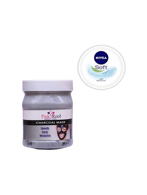 pink root charcoal mask with nivea soft vitamin e cream 100ml - 17386744 - Very Small Image - 1