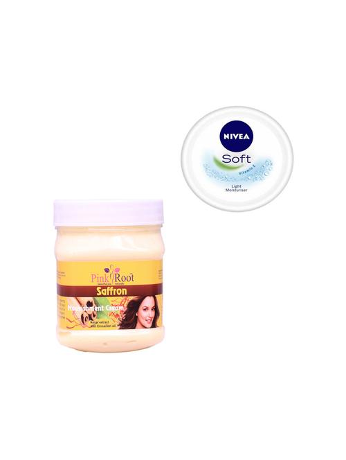 pink root saffron cream with nivea soft vitamin e cream 100ml - 17386783 - Very Small Image - 1