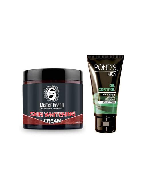mister beard skin whitening cream 100gm with pond's men oil control facewash 100ml - 17386795 - Very Small Image - 1