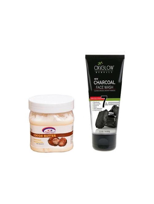 pink root cocoa butter cream 500ml with oxyglow charcoal face wash - 17386825 - Very Small Image - 1