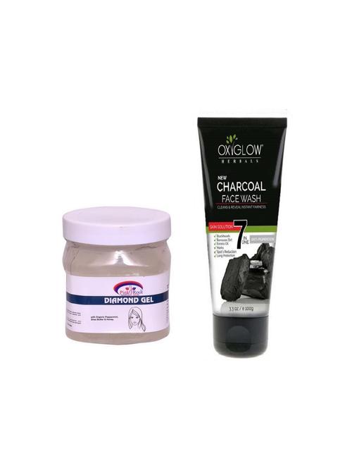 pink root diamond gel 500ml with oxyglow charcoal face wash - 17386830 - Very Small Image - 1