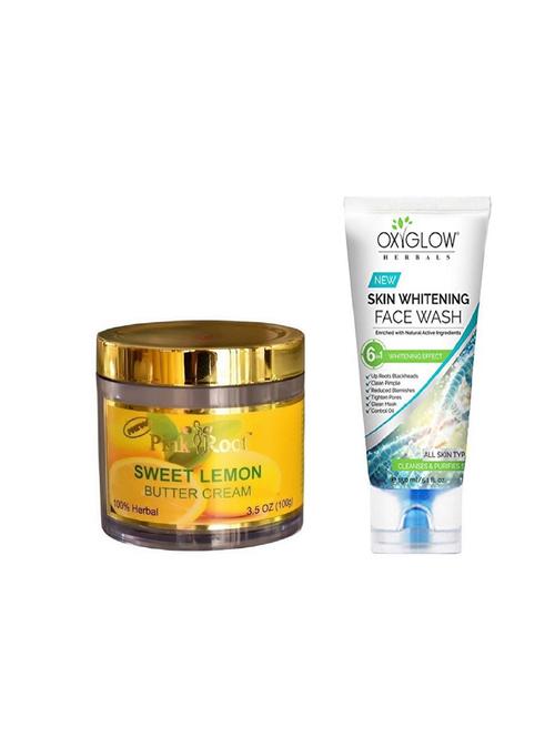 pink root sweet lemon butter cream 100gm with oxyglow skin whitening face wash - 17386835 - Very Small Image - 1