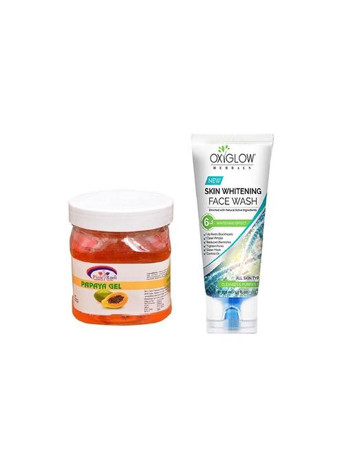 pink root papaya gel 500ml with oxyglow skin whitening face wash - 17386850 - Very Small Image - 1