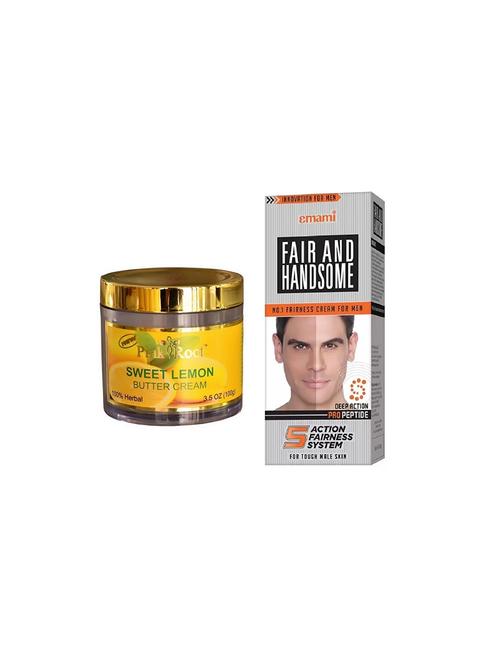 pink root sweet lemon butter cream 100gm with emami fair & handsome 30g - 17386857 - Very Small Image - 1