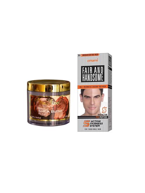 pink root shea butter skin cream 100gm with emami fair & handsome 30g - 17386863 - Very Small Image - 1