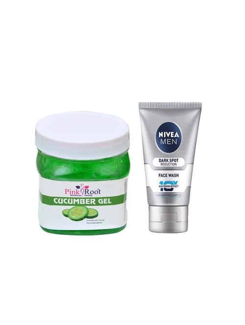 pink root cucumber gel 500ml with nivea men dark spot reduction face wash - 17386885 - Very Small Image - 1