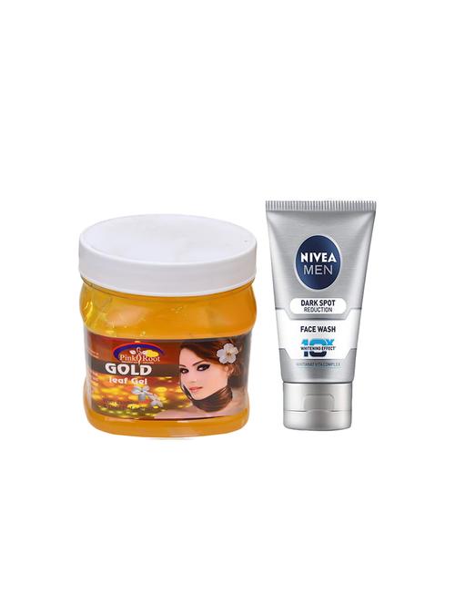 pink root gold gel 500ml with nivea men dark spot reduction face wash - 17386891 - Very Small Image - 1