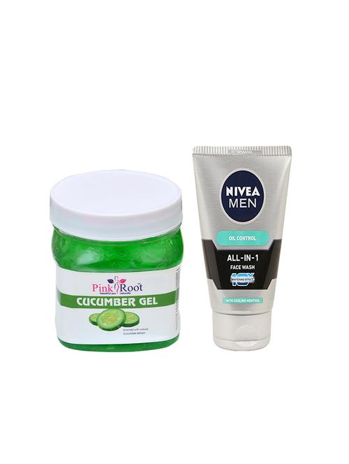 pink root cucumber gel 500ml with nivea oil control face wash - 17386901 - Very Small Image - 1