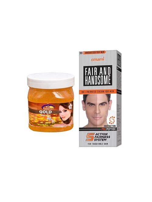 pink root gold leaf gel 500ml with emami fair & handsome 30g - 17386906 - Very Small Image - 1
