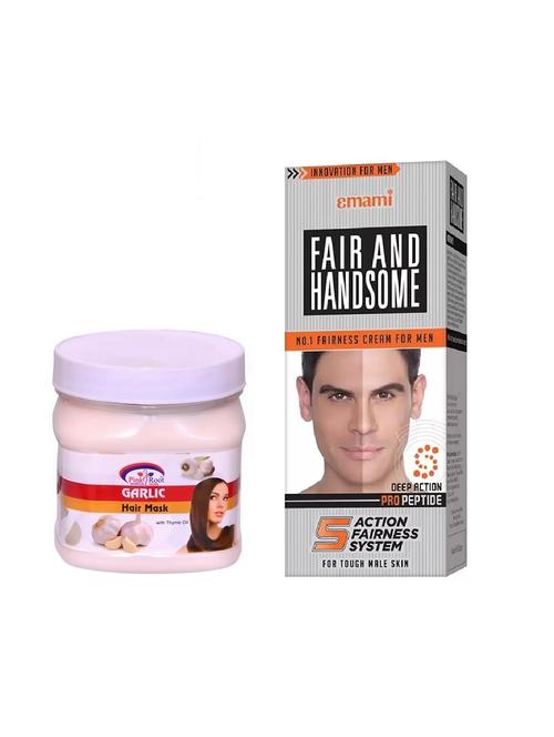 pink root garlic hair mask 500ml with emami fair & handsome 30g - 17386912 - Very Small Image - 1