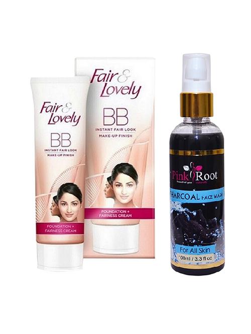 pink root charcoal face wash 100ml with fair & lovely bb cream 40gm - 17386931 - Very Small Image - 1