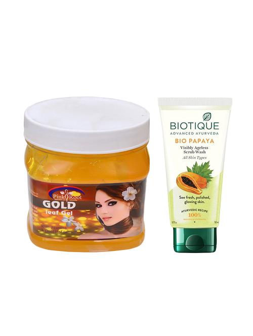 pink root gold gel 500g with biotique papaya facewash - 17386940 - Very Small Image - 1