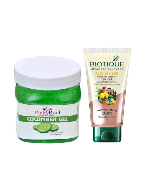 pink root cucumber gel 500g with biotique white fairness facewash - 17386948 - Very Small Image - 1
