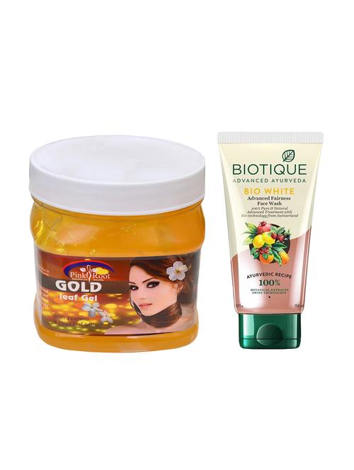 pink root gold gel 500g with biotique white fairness facewash - 17386954 - Very Small Image - 1
