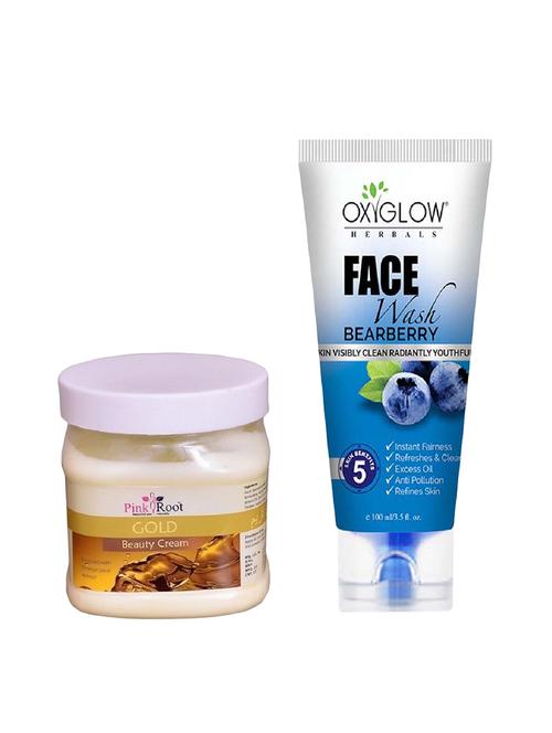 pink root gold beauty cream 500ml with oxyglow bearberry face wash - 17386955 - Very Small Image - 1