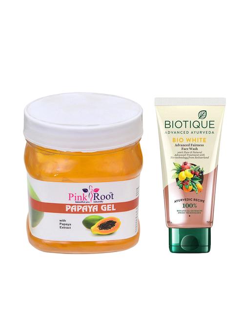 pink root papaya gel 500g with biotique white fairness facewash - 17386956 - Very Small Image - 1