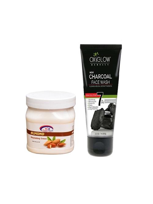 pink root almond nourishing cream 500ml with oxyglow charcoal face wash - 17386960 - Very Small Image - 1
