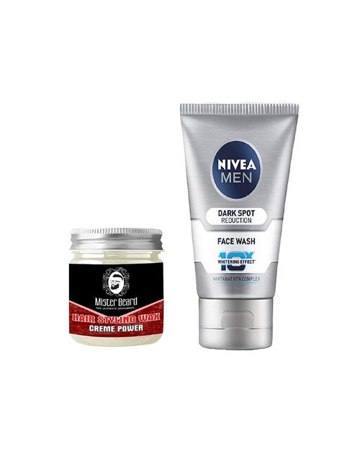 mister beard hair styling wax creme power 100gm with nivea men dark spot reduction face wash - 17387004 - Very Small Image - 1