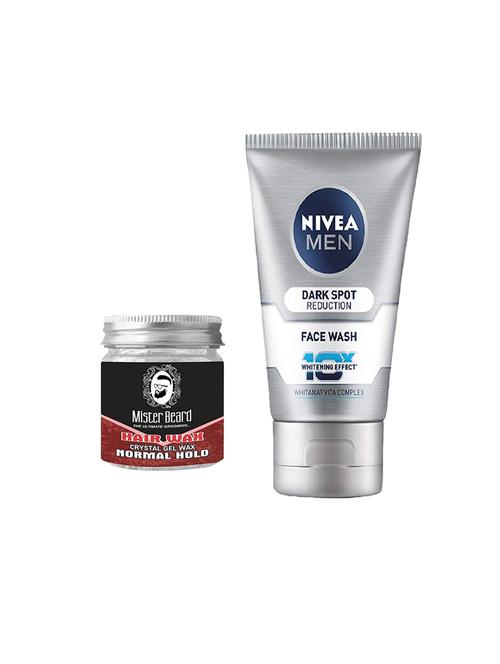 mister beard hair wax normal hold 100gm with nivea men dark spot reduction face wash - 17387006 - Very Small Image - 1