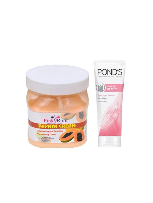 pink root papaya cream 500g with pond's white beauty facewash - 17387043 - Very Small Image - 1