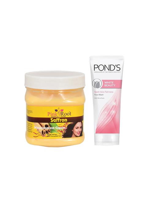 pink root saffron cream 500g with pond's white beauty facewash - 17387046 - Very Small Image - 1