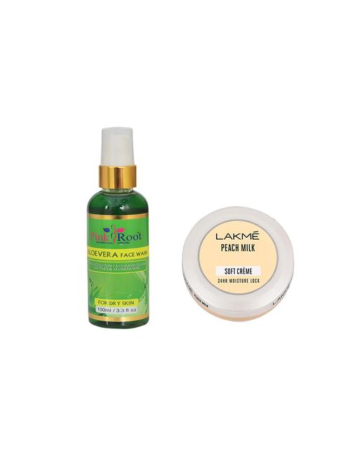 pink root aloevera face wash with lakme peach milk soft creme - 17387078 - Very Small Image - 1