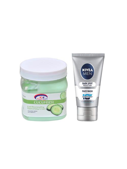 pink root cucumber cream 500ml with nivea men dark spot reduction face wash - 17387110 - Very Small Image - 1