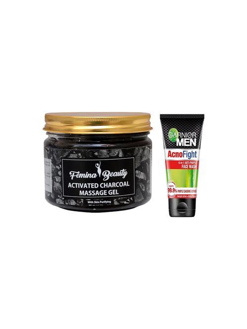 femina beauty charcoal gel with garnier acno fight face wash - 17387115 - Very Small Image - 1