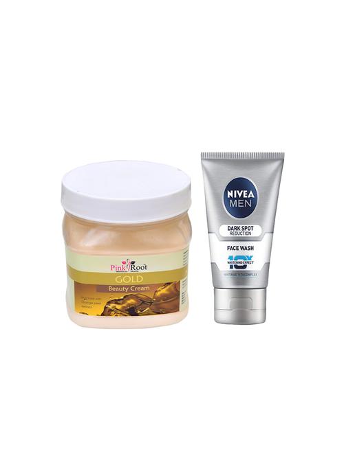 pink root gold cream 500ml with nivea men dark spot reduction face wash - 17387120 - Very Small Image - 1