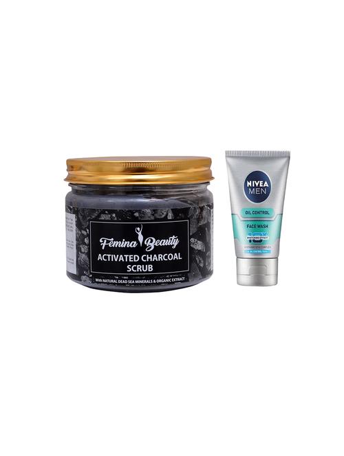 femina beauty charcoal gel with nivea oil control face wash - 17387125 - Very Small Image - 1