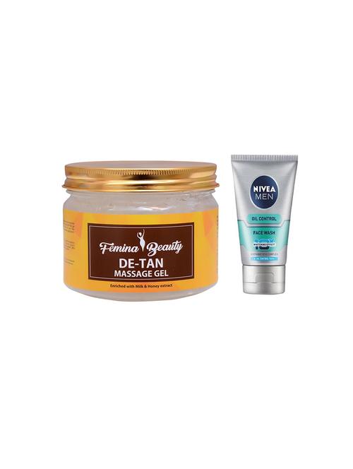 femina beauty de-tan gel with nivea oil control face wash - 17387141 - Very Small Image - 1