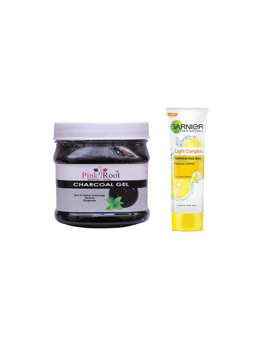 pink root charcoal gel with garnier light complete fairness face wash - 17387149 - Very Small Image - 1