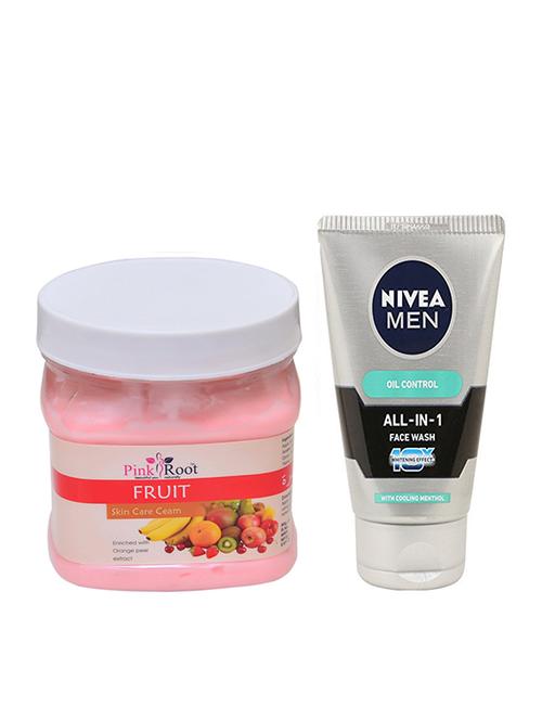 pink root fruit cream 500ml with nivea oil control face wash - 17387161 - Very Small Image - 1