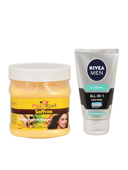 pink root saffron cream 500ml with nivea oil control face wash - 17387175 - Very Small Image - 1