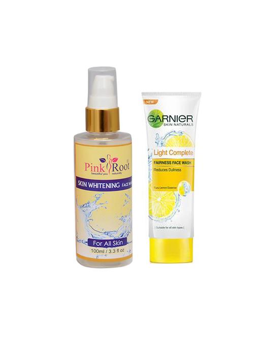 pink root skin whitening face wash with garnier light complete fairness face wash - 17387182 - Very Small Image - 1