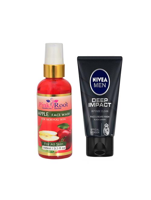 pink root apple face wash with nivea deep impact face and beard wash - 17387244 - Very Small Image - 1