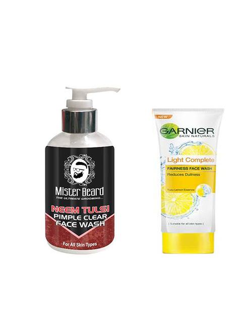 mister beard neem tulsi pimple clear face wash with garnier light complete fairness face wash - 17387283 - Very Small Image - 1