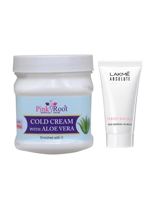 pink root aloe vera cold cream with lakme absolute perfection radiance skin lightening face wash - 17387481 - Very Small Image - 1