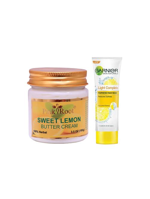 pink root sweet lemon cream 100gm with garnier light complete fairness face wash - 17387541 - Very Small Image - 1