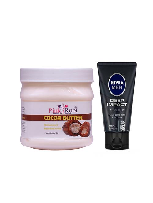 pink root cocoa butter cream with nivea deep impact face and beard wash - 17387569 - Very Small Image - 1