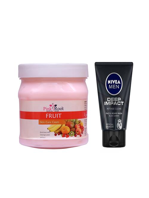 pink root fruit cream with nivea deep impact face and beard wash - 17387574 - Very Small Image - 1