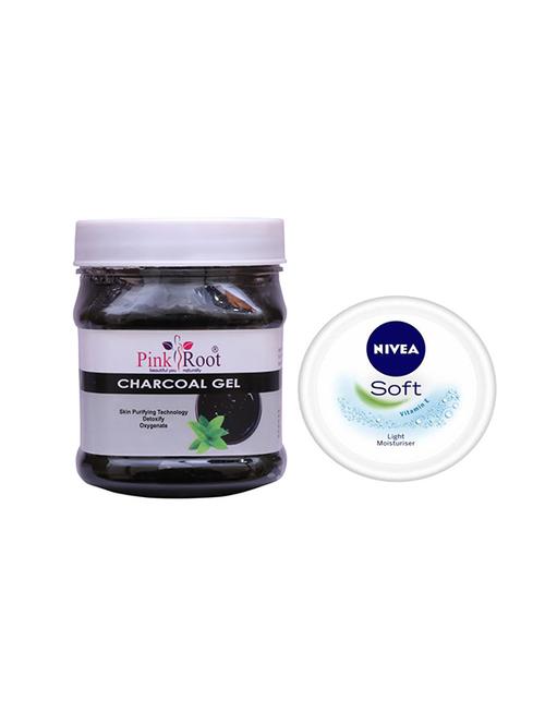 pink root charcoal gel with nivea soft vitamin e cream 100ml - 17387594 - Very Small Image - 1