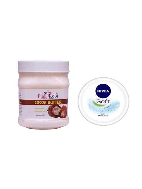 pink root cocoa butter cream with nivea soft vitamin e cream 100ml - 17387596 - Very Small Image - 1