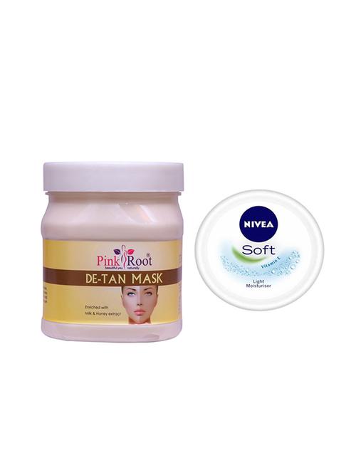 pink root de-tan mask with nivea soft vitamin e cream 100ml - 17387603 - Very Small Image - 1