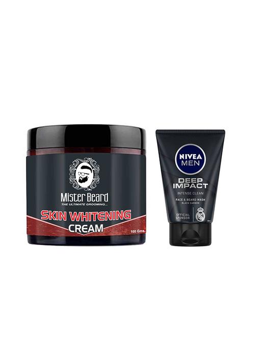 mister beard skin whitening cream with nivea deep impact intense clean face & beard wash - 17387645 - Very Small Image - 1
