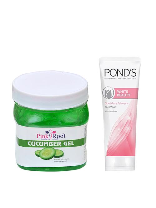 pink root cucumber gel 500g with pond's white beauty facewash - 17387705 - Very Small Image - 1